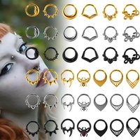 1PC Stainless Steel Septum Jewelry Various Styles Septum Rings Daith Helix Earrings for Women CZ Septum Piercing Jewelry 16G