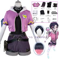 High Quality Clove Cosplay Wiomen's Clove Cosplay Wig Costume Purple Jacket Full Set Uniform immortal Outfit for Woman image 4