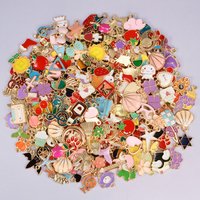 30/60/100pcs Random Mix Enamel/Drip Oil Charms For Jewelry Making Bulk Trinkets Charm Flower Heart Animal Bag Charm DIY Pendant