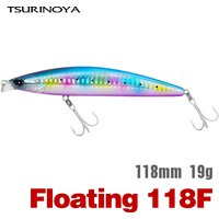 TSURINOYA 118mm 19g 0-30cm Shallow Range Floating Fishing Lure DW95 118F Inshore Seabass Minnow Sea Fishing Artificial Hard Bait