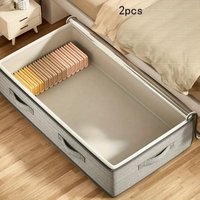 Large Under-Bed Storage Boxes, 2-Pack Stackable Organizer with Handles. Save Space, Durable Fabric for Clothes & Seasonal Items.