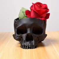 1pcs 3D Printed Skull Plant Pot Home Office Decor PLA Gothic Skull Design Indoor Hanging-Basket for Succulents Plants