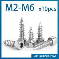 10 teile/los M2 M2,5 M3 M3,5 M4 M5 M6 Hexagon Innensechskant Kappe Kopf Selbstschneidende Schraube 304 Edelstahl Allen Kopf für Lautsprecher