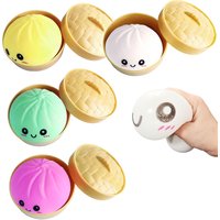 Squishy Dumpling Toy Crystal Steamer Bun Food Shape Squeeze Stress Relief Fidget Toy Desktop Ornament Gift