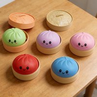 Baozi Squishy Toy with steamer Box Stress reducing rebound toy Stress Relief Sensory Ball For Adults