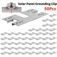 50PCS Solar Panel Grounding Clip 28x50mm Photovoltaic Conductive Sheet Solar 304 Stainless Steel Panel Grounding Clip Washer
