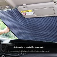 1PC Car sunshade automatic retractable front windshield sunscreen, summer car accessories, UV protection, easy to install