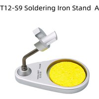 1PC T12-S9 Soldering Iron Stand Holder Welding Soldering Iron Stand Station Metal Welding Tool With Clean Sponge