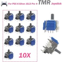 10pcs K-SILVER JS13 PRO + TMR Electromagnetic Joystick Anti-Drift for PS5 Replacement Parts Tunnel Magnetic Resistance Joystick