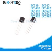 100pcs BC639 BC640 BC546B BC547B BC548B BC550B BC556B BC557B BC558B BC559B in-line triode transistor TO-92 0.1A