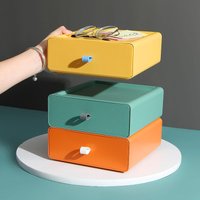 Desktop Storage Box Drawer Design Strong Load Bearing Stackable Desktop Organizer Storage Box for Stationery Desktop Storage Box