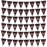 18th 30th 40th 50th 60th Glitter Happy Birthday Banner Rose Gold Birthday Party Decoration Party Background Garland Banner Favor