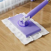 1pc Portable Mini Mop Automatic Paper Towel Changing Mop 360°Rotation Cleaning Tool For Floor Window Dust Removal No cloth 