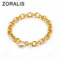 Wholesale 18K Gold Bracelet Heart Chain Bracelets For Women's Wedding Party Fashion Classic Jewelry Gifts Accessories