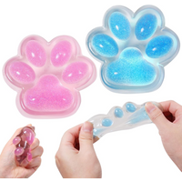 Squishy Cat Paw Squeeze Toys Ice Through Sparkling Powder Kawaii Stress Anxiety Relief Soft Sensory Toys for Adults Kids Teens