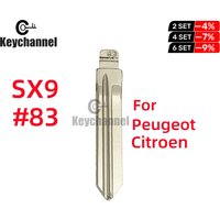 10PCS NO.83 KD Blade Metal Uncut Blank Flip Folding Remote Key Blade Replacement Car Blank SX9 Key Blade For Peugeot Citroen Key