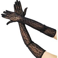 Frauen Sexy Leopard Print Mesh Lange Handschuhe Gothic Persönlichkeit Cosplay Halloween Etikette Oper Dinner-Party Bühne Zeigen
