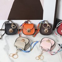Keychain Small Coin Purse Premium Leather Multifunction Mini Storage Pouch Earphone Bag Money Bag Fashion Bag Accessories