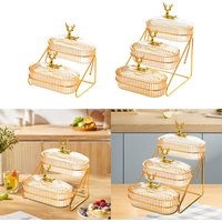 Dried Fruit Plate Home Decorative Organizer with Holder Serving Container Animal Figure Lid Nuts Tray Living Room Home Banquet
