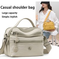 Temu's Best-selling Women's Casual Shoulder Bag, Large-capacity Casual Multi-layer Crossbody Bag, Nylon Commuter Women's Handbag