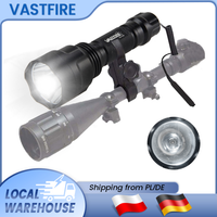 EU-Lager Wasserdichte Taktische LED-Taschenlampe mit Großer Reichweite, Hochleistungs-Wiederaufladbare Jagdlampe mit 400-800M Strahlreichweite, Lieferbar mit 18650 Akku und Ladegerät für Camping,