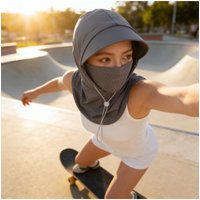 AliExpress NONE Women's Summer Full Face Sunscreen Mask Integrated, Ice Silk Anti UV Cycling Neck Protection Breathable Hat Mask