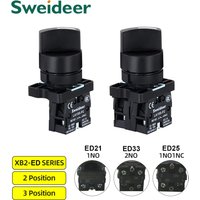 22mm XB2-ED21 XB2-ED33 XB2-ED25 Self-locking/Latching Knob Switch 10A/600V 2 Position 3 Position Select Button Switch