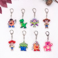 1/8Pcs Disney Toy Story Buzz Lightyear Keychain Accessories Cute Acrylic Charms Pendant For Bag Key Holder Backpack Decoration