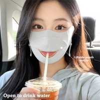 New Lightweight UV Protection Face Mask Washable UV Blocking Cooling Mask Breathable Sun Mask for Summer Ice Silk Driving Face C