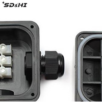 IP68 Electrical Cable Waterproof Connector Outdoor ABS Plastic Gland Electrical Junction Box T Type Three Way Junction Box