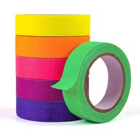 UV Blacklight Reactive Neon Tape, 6 Colors Neon Gaffer Tape, Fluorescent UV Black Light Glow in The Dark Tape for UV Party