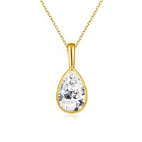 1CT 6CT Solitaire Pear Cut Moissanite Pendant Necklace for Women 925 Sterling Silver Waterdrop Necklaces GRA Certified Jewelry