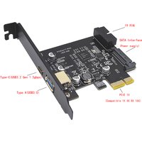 Add On Cards USB 3.1 Type C PCIe Expansion Card PCI Express X1 to USB3.0 + Type-C 19pin Adapter PCIE Riser Card For Desktop