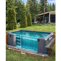 Rectangle 5Ft Deep Drop Stitch Double Wall Fabric Inflatable Swimming Pool Above Ground Pool for Garden Backyard Party