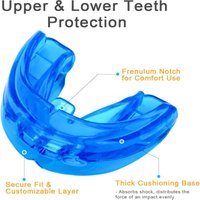 Double Braces Athletic Mouthguard Comfortable No-Boil Design for Superior Protection of Upper And Lower Teeth