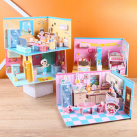 Paper 3D House Bedroom Living Room Kitchen 3D Puzzle Children's Educational Toys Gifts for Girls 6-12 Years Old Educational Toys