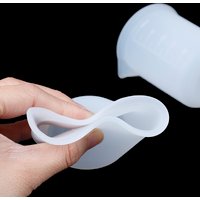 2PCS 100ml Transparent Silicone Cup Scale Crystal Glue Measuring Cup Reusable Measuring Tools For DIY Baking Kitchen Accessories