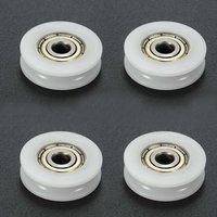 4pcs U Groove Nylon Round Pulley Ball Bearing Wheel Roller for Door Windows Shower Pulleys Drawer