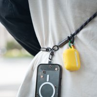 PD 240W Phone Lanyard Built-in USB-C to USB-C Fast Charging Cable Cross-body Lanyard Cell Phone Tether with Type-C to C Adapter