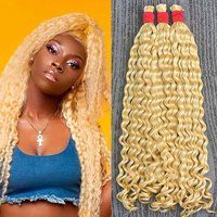100% Human Braiding Hair Bulk Machine Made Deep Wave Vietnamese Hair Bulk Virgin Blonde 613 Hair No Tangle Hair