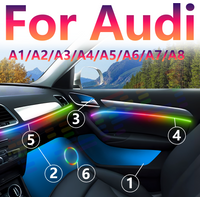 For Audi A1 A3 A6 A7 C5 C6 Q3 Q2 Q7 TT TTS R8 S3 S6 A4 64 Color 22In1 RGB Symphony Car LED Interior Ambient Light
