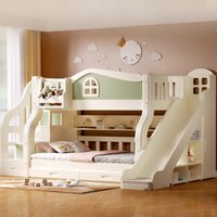 ww-135x200cm Children Bed Low 2 People Bunk Beds Adult Slide Ladder Double Kids Bunk Bed Mattress Frames Bedroom Furniture