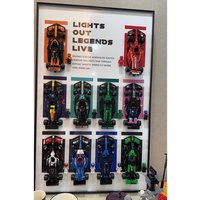 31.5“ Metal Display Wall Mount for LEGO Speed Ultimate Formula 1, Wall Mount Display for Lego Speed 10 Cars Building Blocks