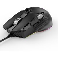 RGB Wired Gaming Mouse 7 Lighting Modes Dual Scroll Wheels Macro Programmable 1200-12400 DPI Ergonomic Design for PC Gamer