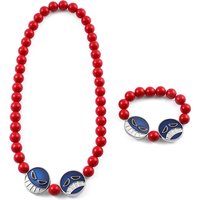 Anime red bead bracelet and necklace, Portgas D. Ace, fashion accessory, cosplay party gift