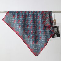 2026 New Fashion Retro Cherry 90cm Double-sided Printed Square Scarf Women Silk Scarf Temperament Versatile Premium Neck Scarves