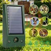 Waterproof Solar Ultrasonic Bird Repellent with LED Flash Pigeon Deterrent for Yard Garden Pest Control Driveway