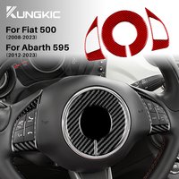 for Fiat 500 Abarth 595 2012 2013 2014 2015 2016 2017 2018 2019 2020 2021 2022 2023 Car Steering Real Soft Carbon Fiber Sticker