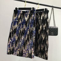Frühling Neue Damen Pailletten Rock Hohe Taille Schlank Mittlere Länge Über Knie Rock Funkelnden Pailletten Elastische Taille Rock