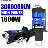 H4 Bi Mini LED Projector Lens LHD RHD Car Bulbs Hi/Low Beam Auto Headlight 1800W 3000000LM Turbo Lamps Dual Motorcycle Plug&Play
